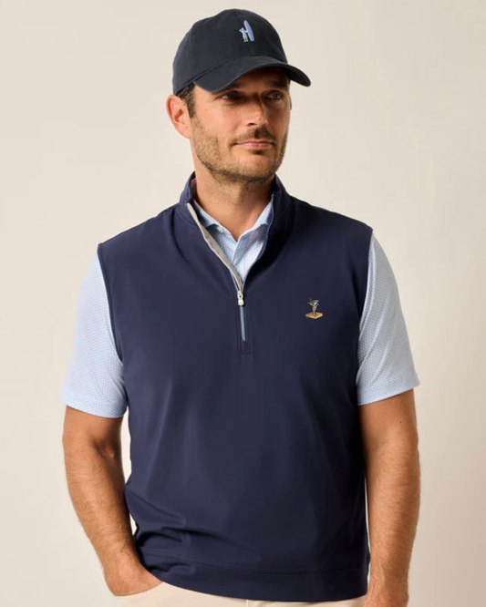 Johnnie-O The Motion 1/4 Zip Performance Vest with Storm Logo Right Chest